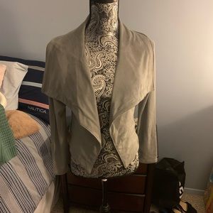 NEW Romeo + Juliet Shawl Jacket Velvet Grey